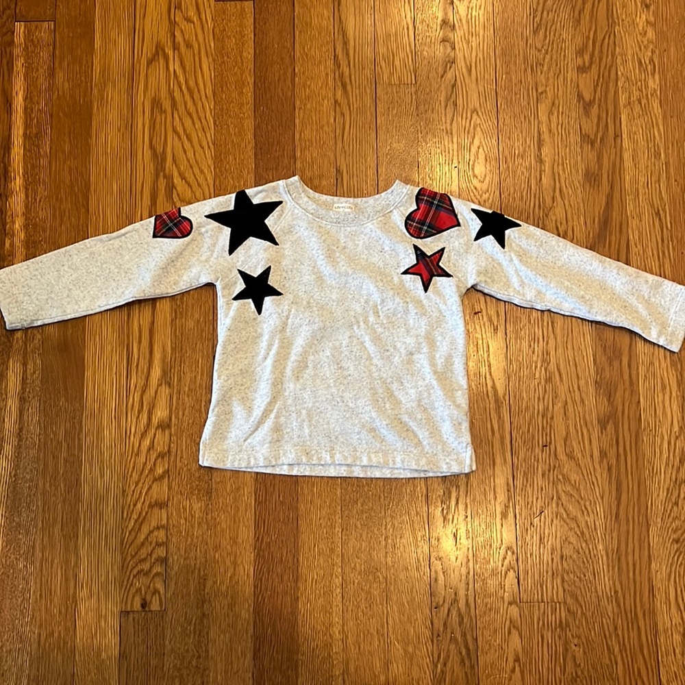 Crewcuts sweatshirt with plaid and Star appliqué-size 4-5